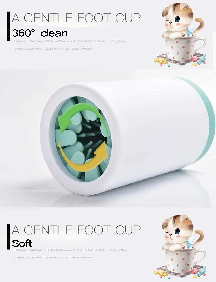 Pet Foot Cleaner Cup Soft Silicone Combs Portable Pet Dog Cat Foot Washer Cleaner Brush Quickly Wash Dirty Pet Foot Cleaner