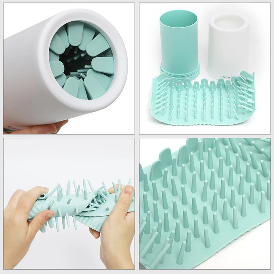 Pet Foot Cleaner Cup Soft Silicone Combs Portable Pet Dog Cat Foot Washer Cleaner Brush Quickly Wash Dirty Pet Foot Cleaner
