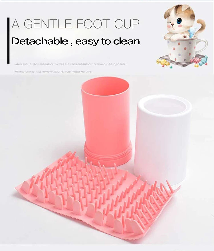 Pet Foot Cleaner Cup Soft Silicone Combs Portable Pet Dog Cat Foot Washer Cleaner Brush Quickly Wash Dirty Pet Foot Cleaner