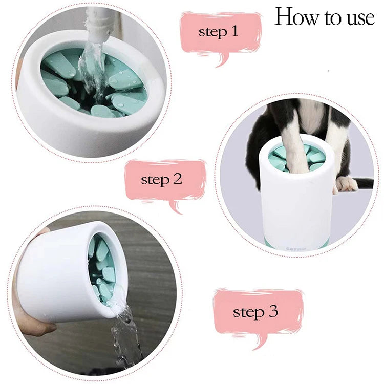 Pet Foot Cleaner Cup Soft Silicone Combs Portable Pet Dog Cat Foot Washer Cleaner Brush Quickly Wash Dirty Pet Foot Cleaner