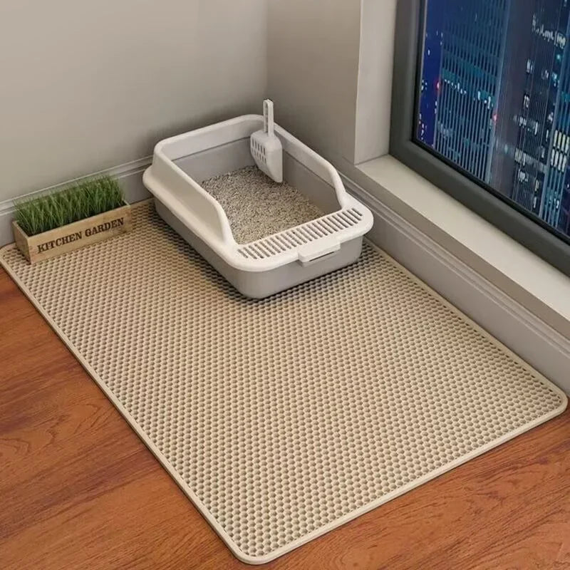 Eco-Friendly Extra Large EVA Cat Litter Mat Double Layer Waterproof Non-Slip Easy Clean Durable Pet Pad Sand Trapping Floor Mat