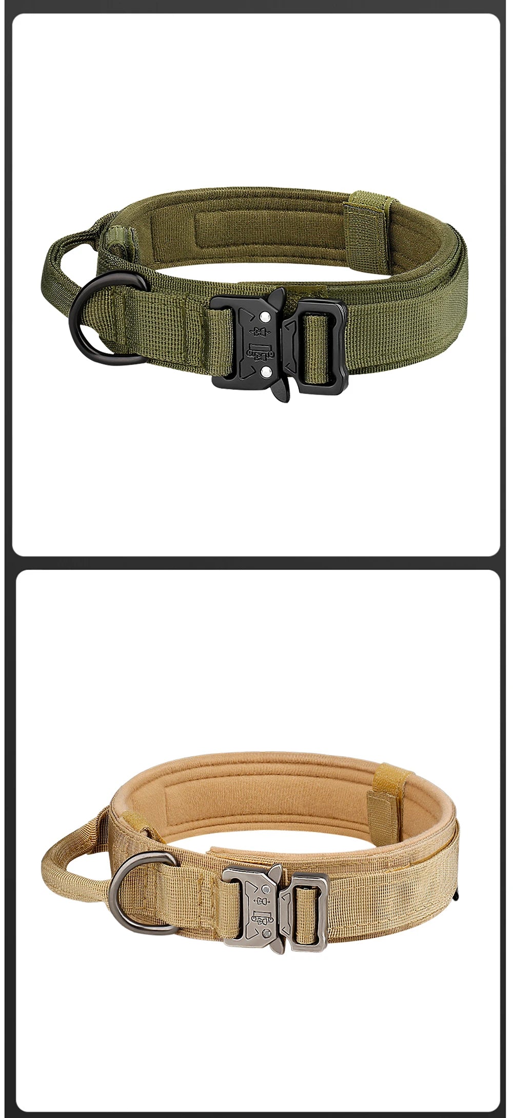 Tactical Dog Collar Metal Buckle Breathability Nylon Collar Medium and Large Dog Training Neck Collar Dog