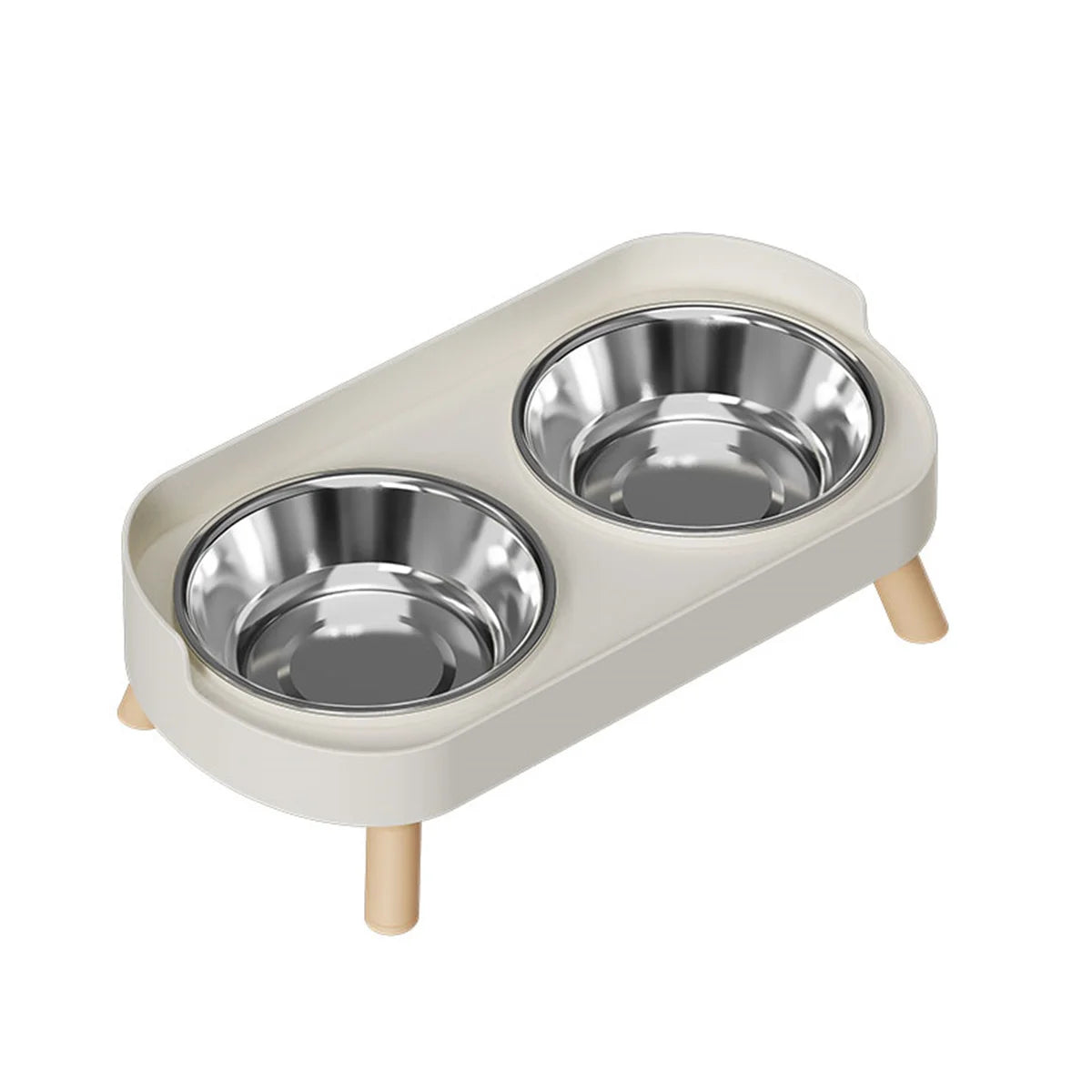 A Colorful Pet Double Bowl Fashion Feeding Large Capacity Stainless Steel Dog Bowl Drinking Water Neck Cat Double Bowl