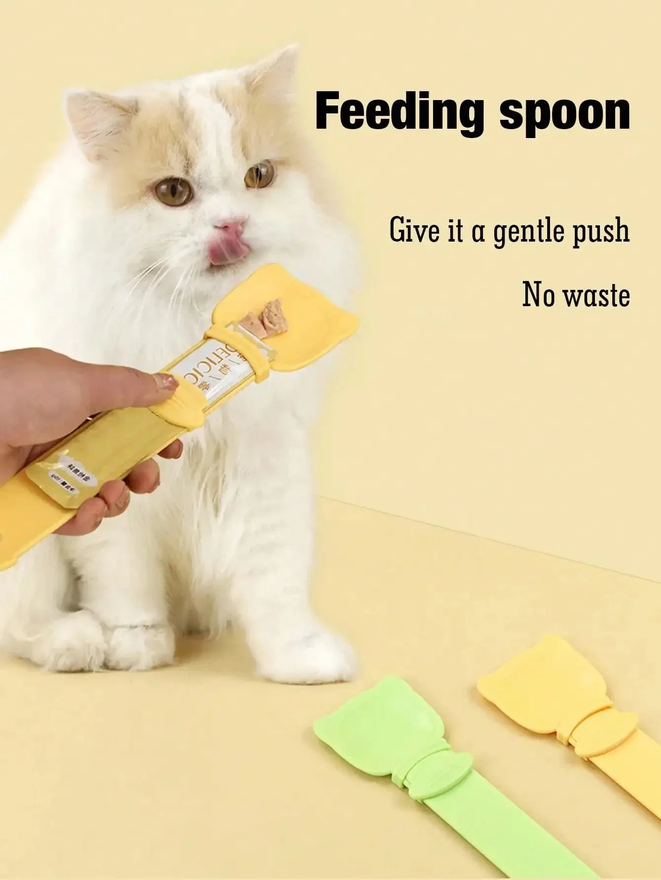 1/3PCS Cat Strip Feeder Spoon Long Handle Lickable Wet Food Feeder for Cats Pet Meat Mud Food Squeeze Dispense Spoon