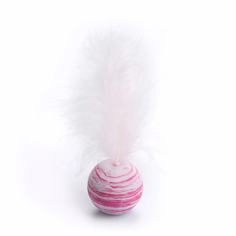 1/3/5 Pcs Cat Toy Ball Feather Funny Cat Toy Star Ball Plus Foam Ball Throwing Toys Interactive Plush Throwing Toys