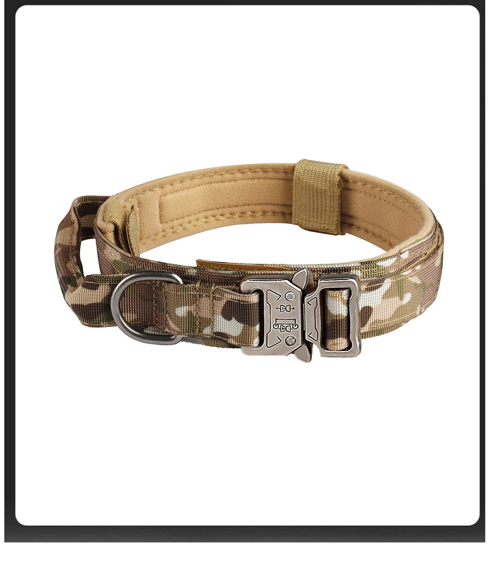 Tactical Dog Collar Metal Buckle Breathability Nylon Collar Medium and Large Dog Training Neck Collar Dog