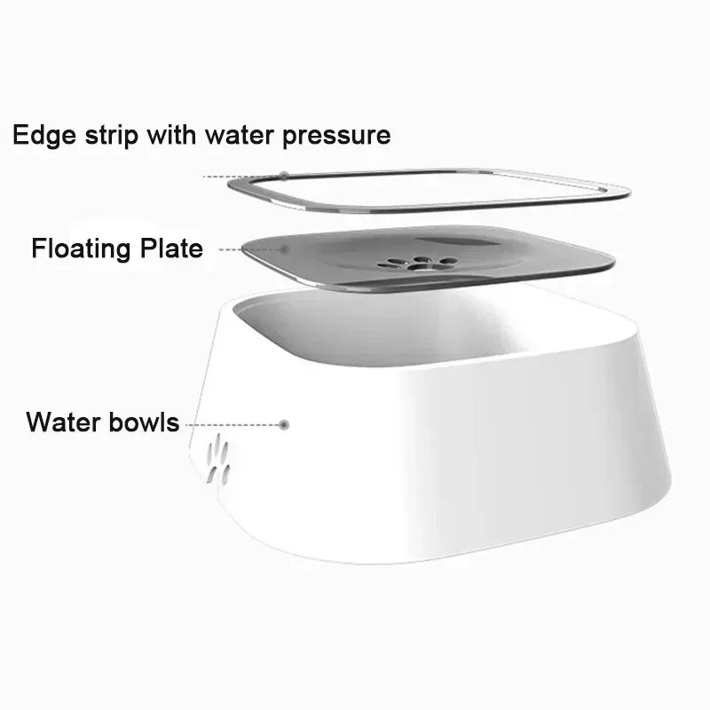 Drinking Water Bowl, Floating, Non-wetting Mouth, for Dog, Without Spill