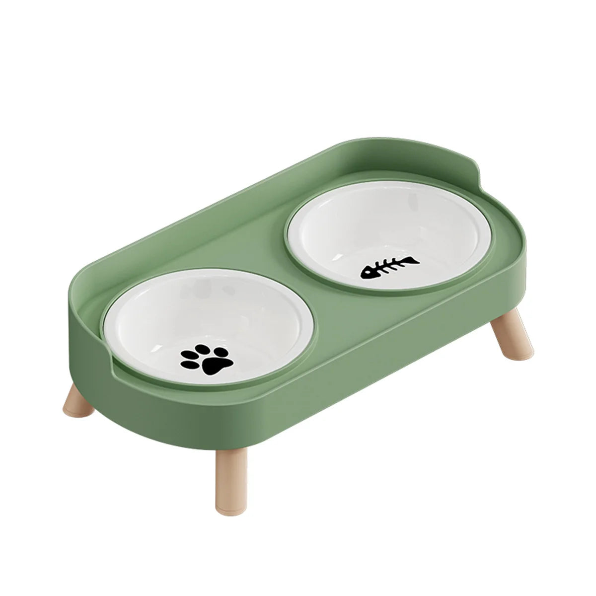 A Colorful Pet Double Bowl Fashion Feeding Large Capacity Stainless Steel Dog Bowl Drinking Water Neck Cat Double Bowl