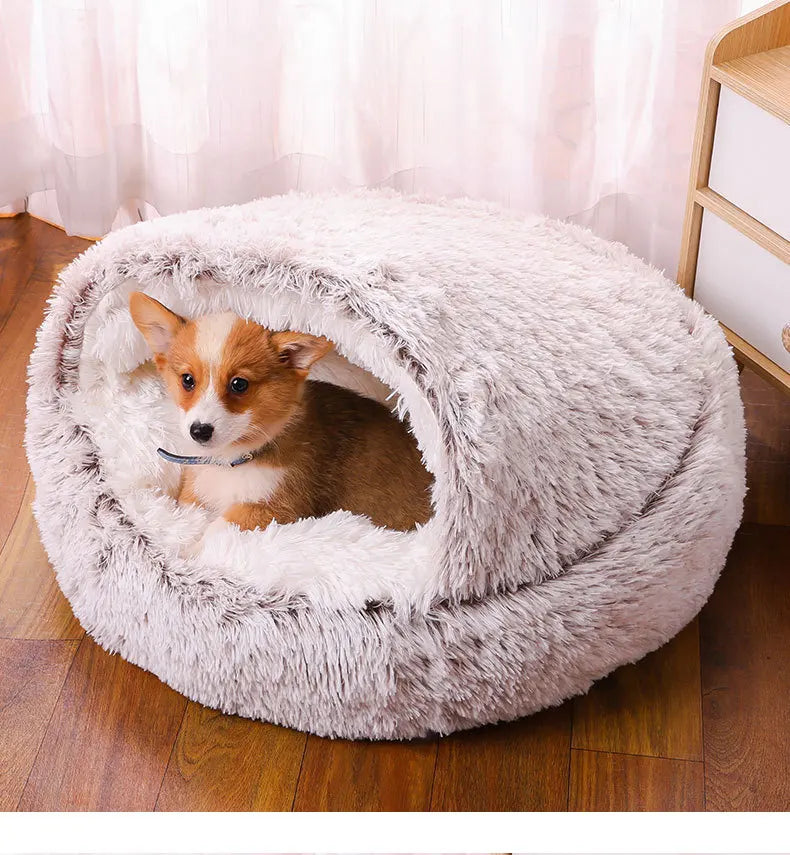 Plush Pet Cat Bed Round Cat Cushion Cat House 2 In 1 Warm Cat Basket Pet Sleep Bag Cat Nest Kennel For Small Dog Cat dog bed