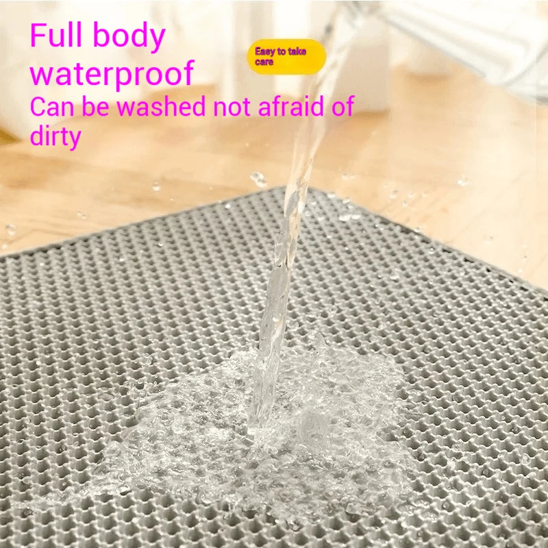 Eco-Friendly Extra Large EVA Cat Litter Mat Double Layer Waterproof Non-Slip Easy Clean Durable Pet Pad Sand Trapping Floor Mat