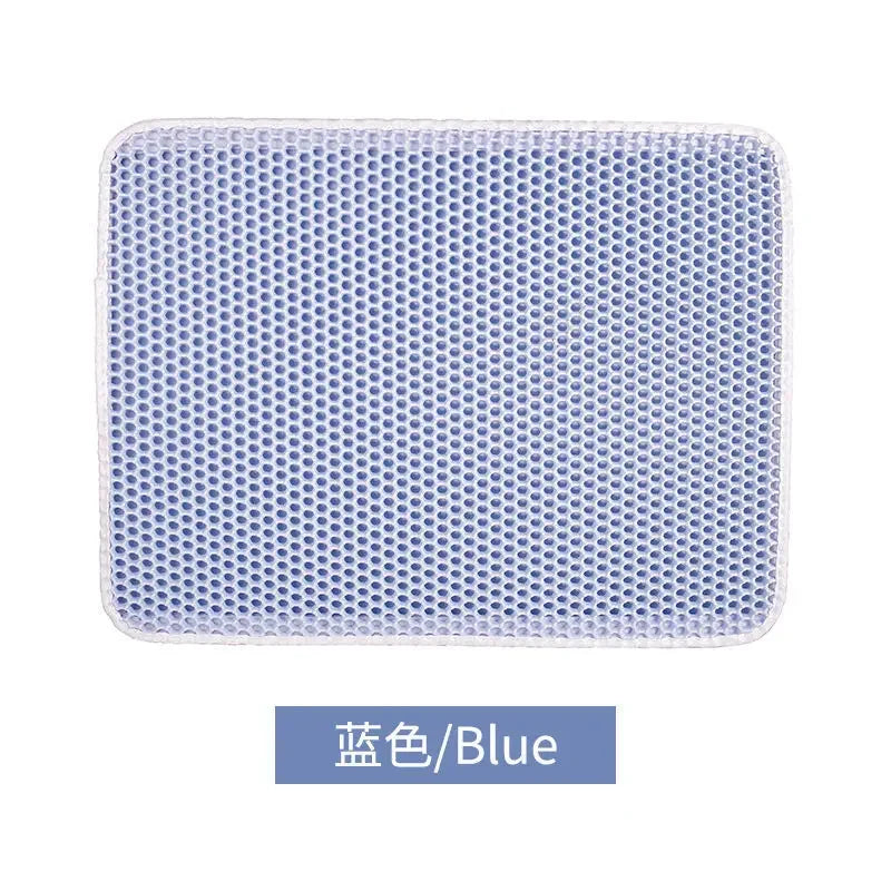 Waterproof Environmental Reusable Double Layers EVA Cat Sand Trapping Mat Non-slip Easy-to-clean Cat Litter Box Pad Mat