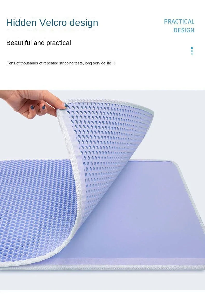 Waterproof Environmental Reusable Double Layers EVA Cat Sand Trapping Mat Non-slip Easy-to-clean Cat Litter Box Pad Mat