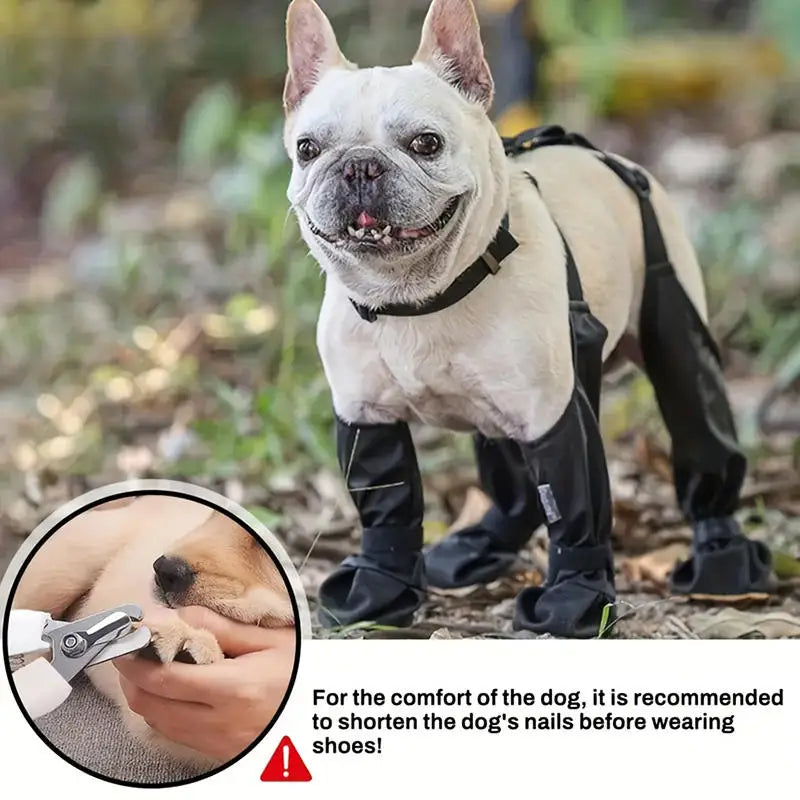 Waterproof Dog Boots Anti-Slip Dog Shoes with Rugged Rubber Sole, Pet Paw Protector for Small Medium Dogs