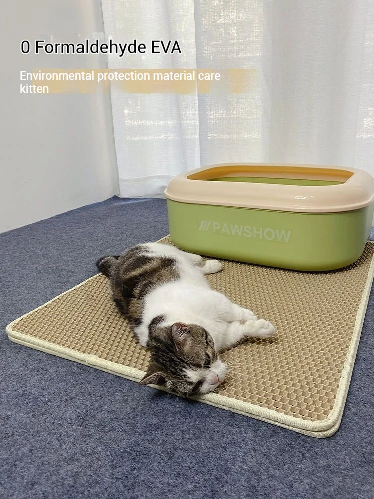 Eco-Friendly Extra Large EVA Cat Litter Mat Double Layer Waterproof Non-Slip Easy Clean Durable Pet Pad Sand Trapping Floor Mat