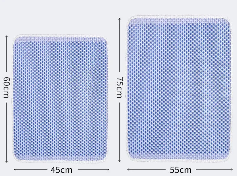 Waterproof Environmental Reusable Double Layers EVA Cat Sand Trapping Mat Non-slip Easy-to-clean Cat Litter Box Pad Mat