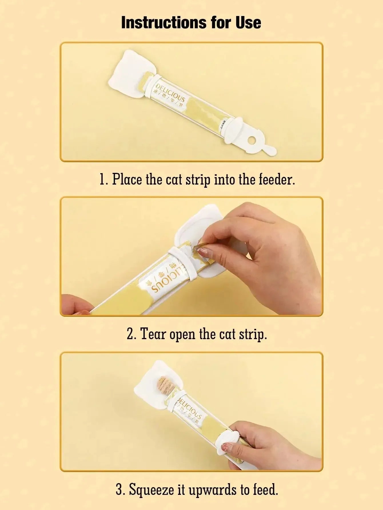 1/3PCS Cat Strip Feeder Spoon Long Handle Lickable Wet Food Feeder for Cats Pet Meat Mud Food Squeeze Dispense Spoon