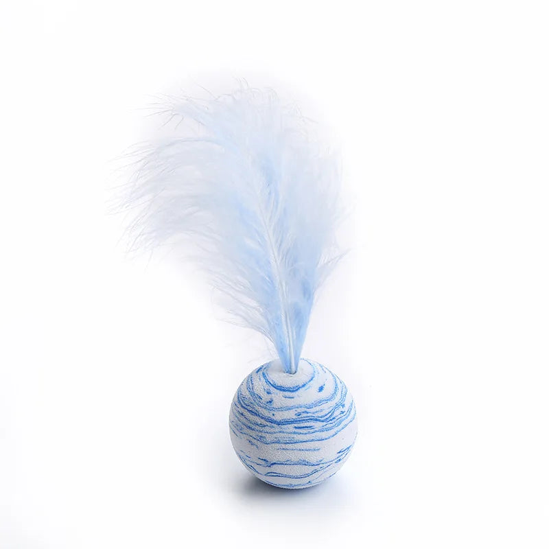 1/3/5 Pcs Cat Toy Ball Feather Funny Cat Toy Star Ball Plus Foam Ball Throwing Toys Interactive Plush Throwing Toys