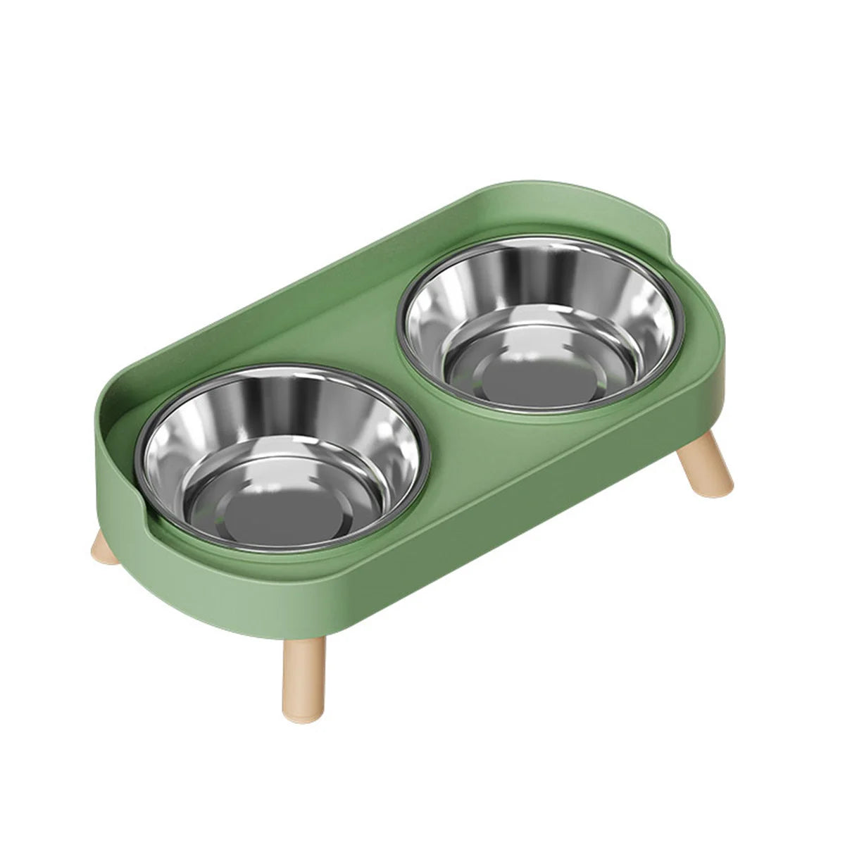 A Colorful Pet Double Bowl Fashion Feeding Large Capacity Stainless Steel Dog Bowl Drinking Water Neck Cat Double Bowl