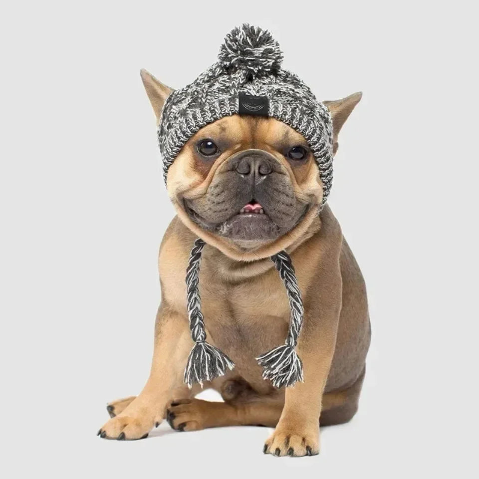 Winter Pet Dog Knitted Hat Warm Windproof Pet Hats Woolen Fashion Cat Headband Protector Simple and Practical Cold Resistant Hat