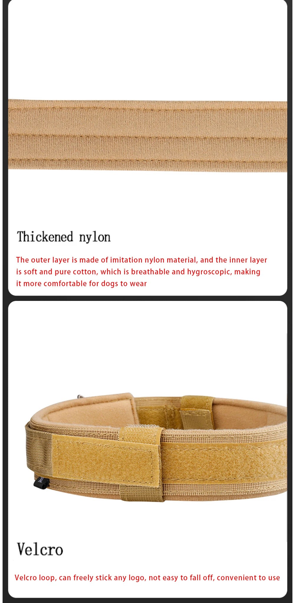 Tactical Dog Collar Metal Buckle Breathability Nylon Collar Medium and Large Dog Training Neck Collar Dog