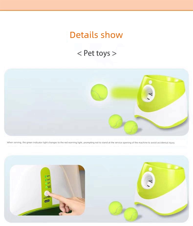 Pet Tennis Launcher Dog Toy Pitching Pinball Machine Throwing Ball Walking Dog Ball Dispenser Handy Gadget Automatic Serve Machine
