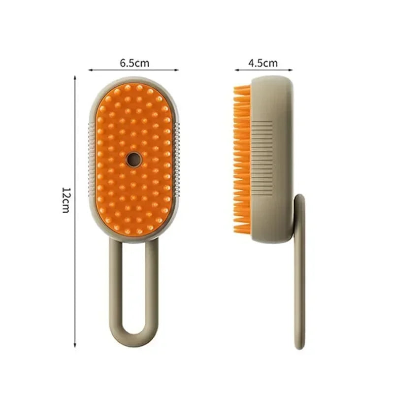 Steamy Dog Brush Electric Spray Cat Hair Brush 3 in 1 Dog Steamer Brush for Massage Pet Grooming Removing Tangled and Loose Hair