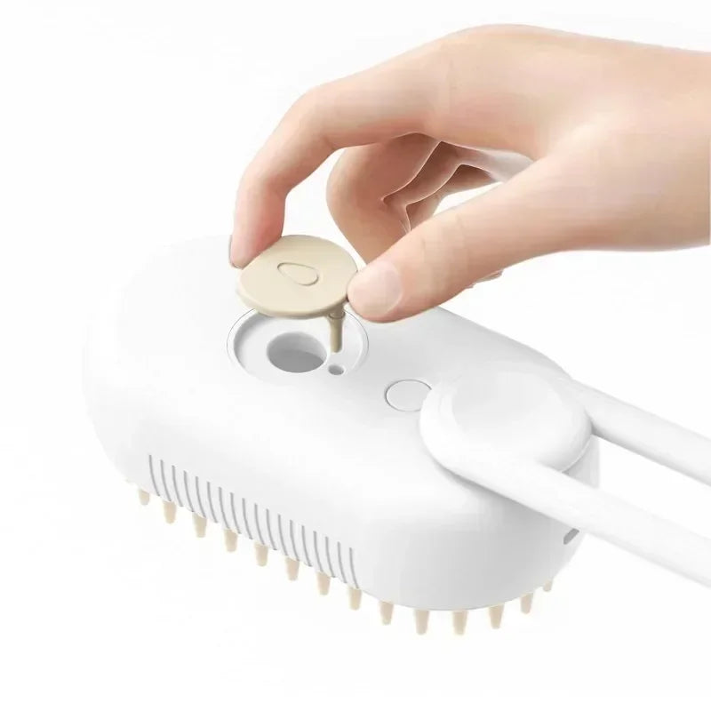 Steamy Dog Brush Electric Spray Cat Hair Brush 3 in 1 Dog Steamer Brush for Massage Pet Grooming Removing Tangled and Loose Hair