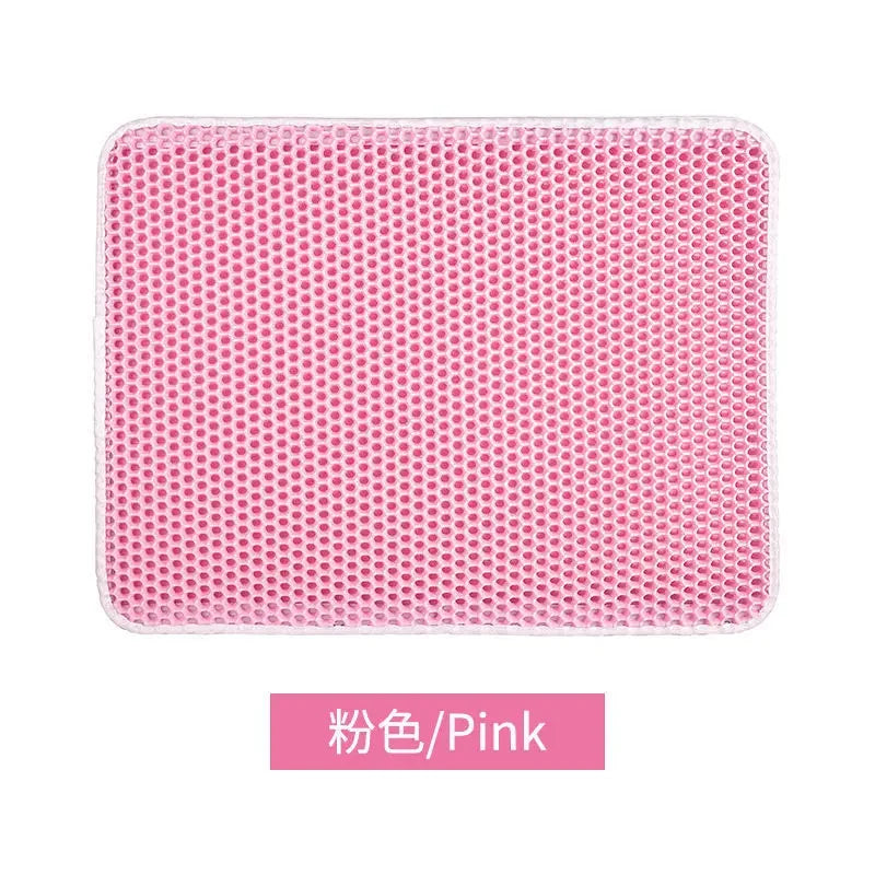 Waterproof Environmental Reusable Double Layers EVA Cat Sand Trapping Mat Non-slip Easy-to-clean Cat Litter Box Pad Mat
