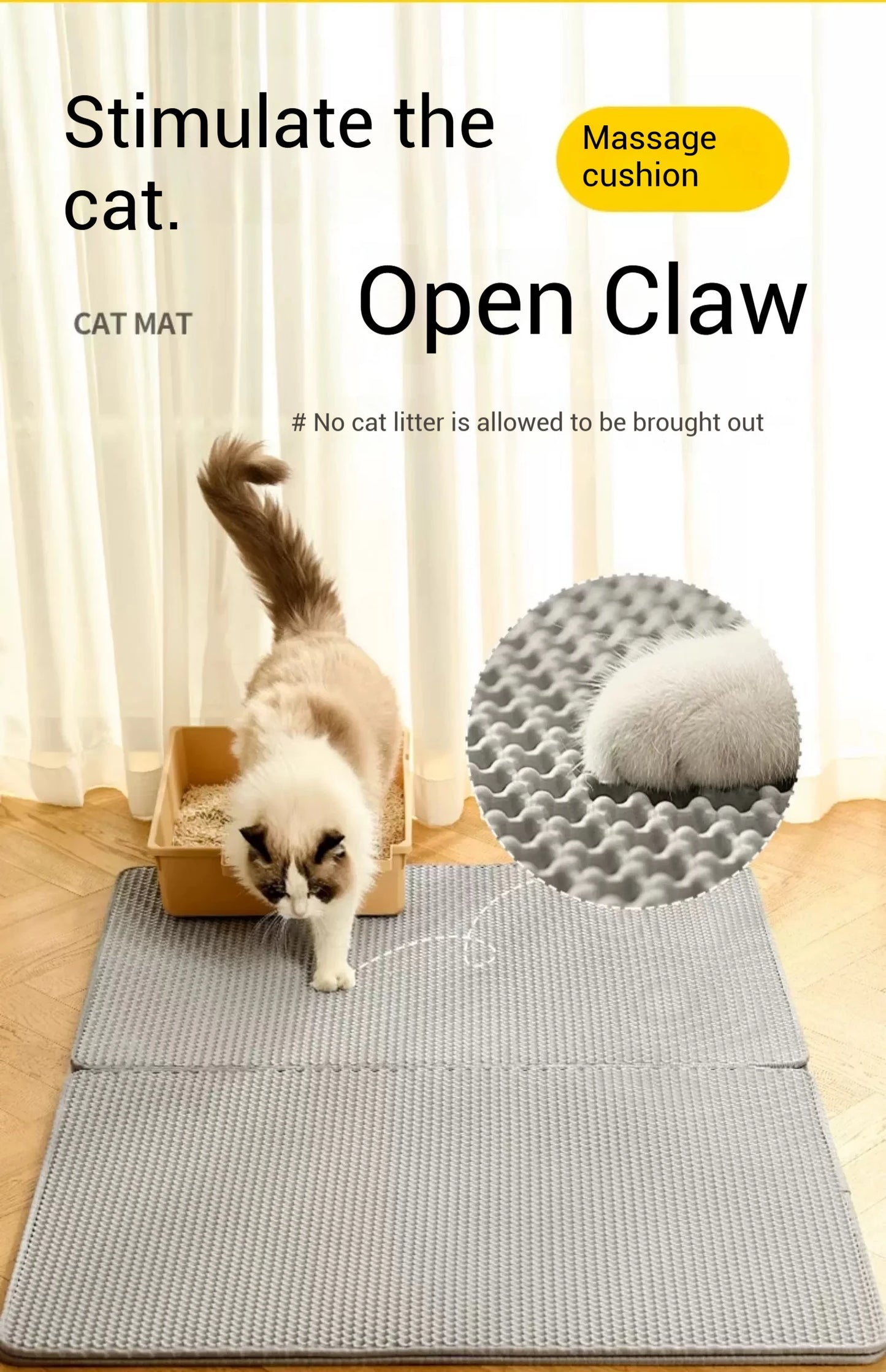 Eco-Friendly Extra Large EVA Cat Litter Mat Double Layer Waterproof Non-Slip Easy Clean Durable Pet Pad Sand Trapping Floor Mat