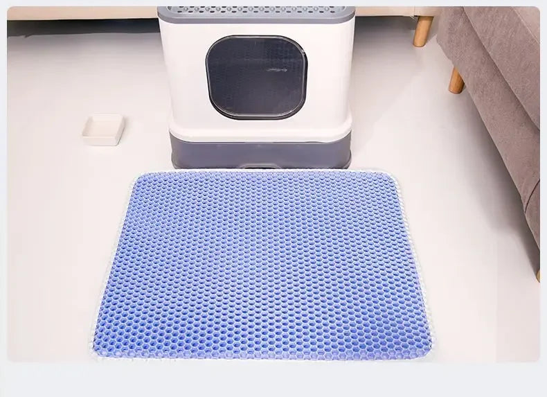 Waterproof Environmental Reusable Double Layers EVA Cat Sand Trapping Mat Non-slip Easy-to-clean Cat Litter Box Pad Mat
