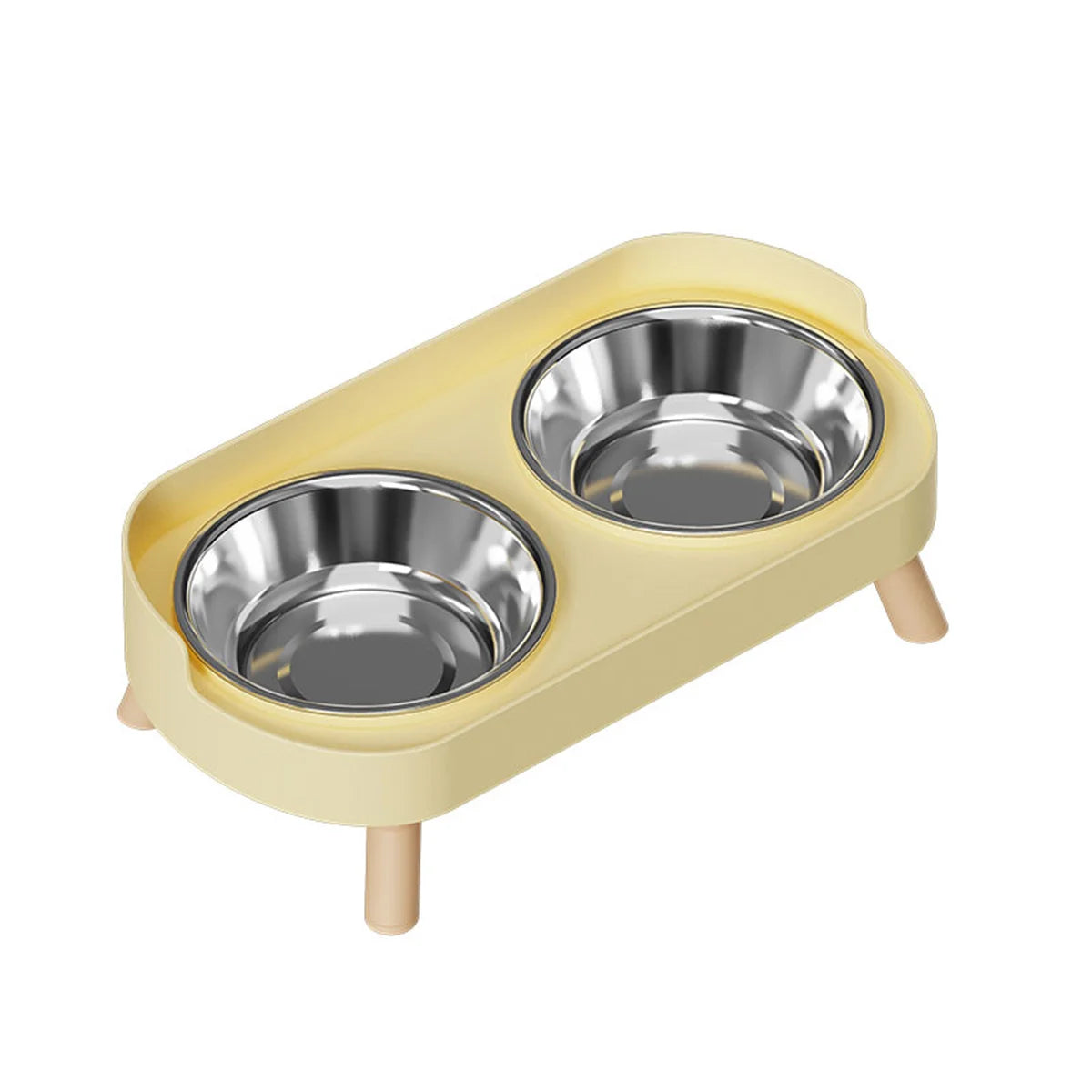 A Colorful Pet Double Bowl Fashion Feeding Large Capacity Stainless Steel Dog Bowl Drinking Water Neck Cat Double Bowl