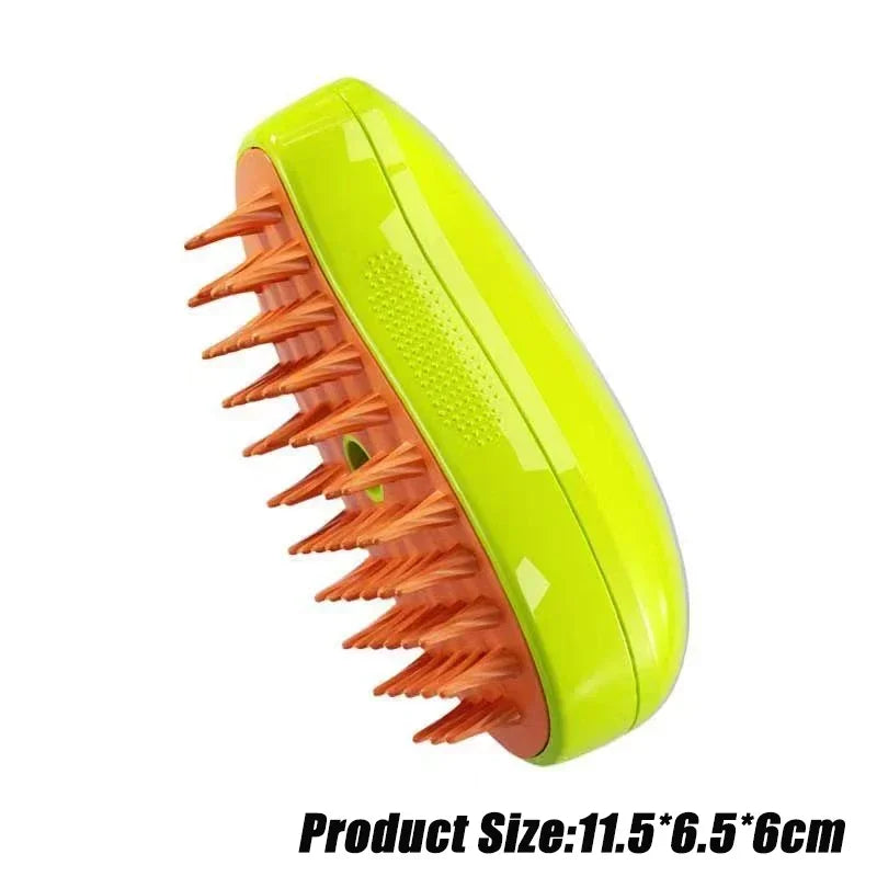 Steamy Dog Brush Electric Spray Cat Hair Brush 3 in 1 Dog Steamer Brush for Massage Pet Grooming Removing Tangled and Loose Hair