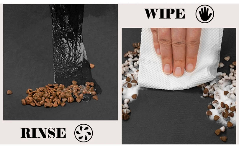 Pet Placemat for Food and Water Bowl, with Waterproof Rubber Backing, Quick Dry Water Mat for Dog Cat