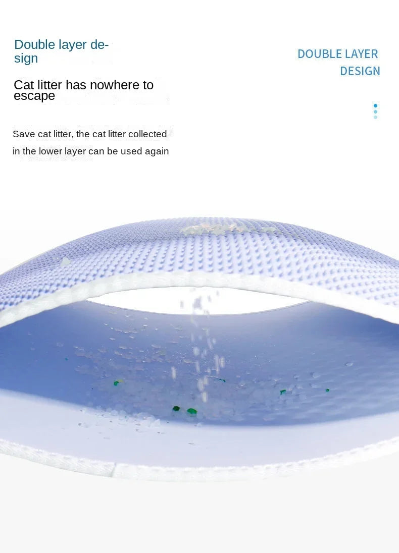 Waterproof Environmental Reusable Double Layers EVA Cat Sand Trapping Mat Non-slip Easy-to-clean Cat Litter Box Pad Mat