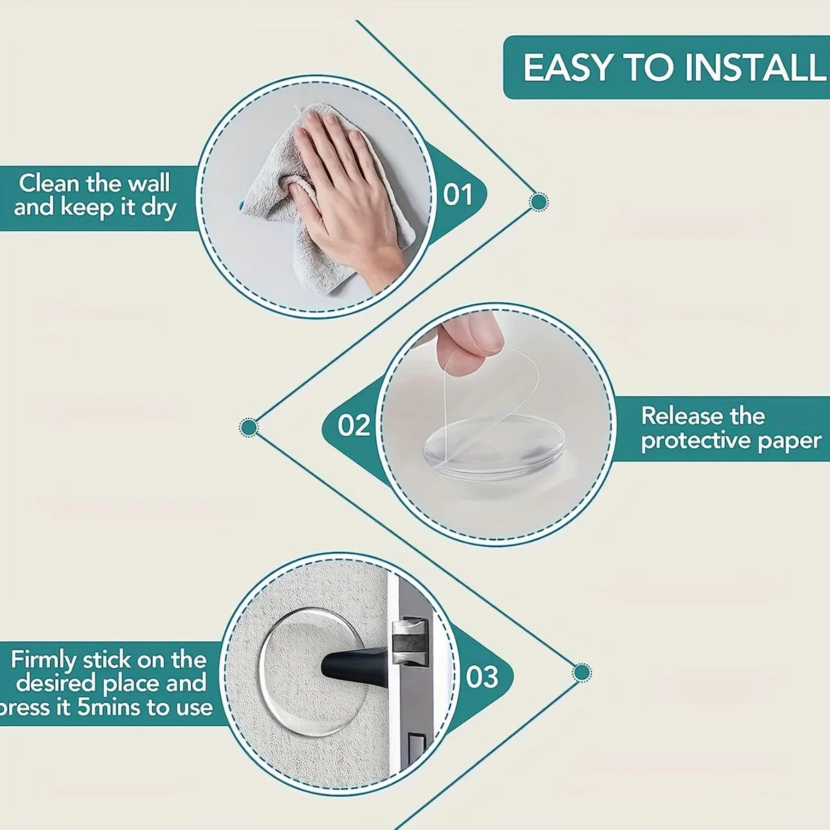 6pcs Silicone Door Stopper Bumper - Mute Stickers For Wall Protection & Door Stopper Silicon Rubber Hardware Bumper Wall Mat