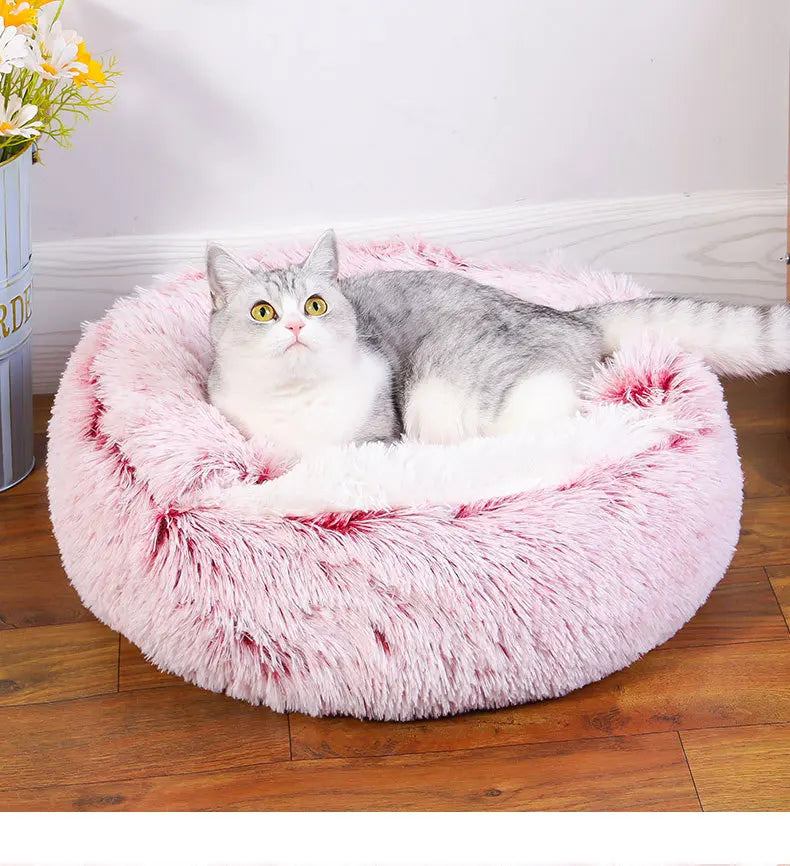 Plush Pet Cat Bed Round Cat Cushion Cat House 2 In 1 Warm Cat Basket Pet Sleep Bag Cat Nest Kennel For Small Dog Cat dog bed