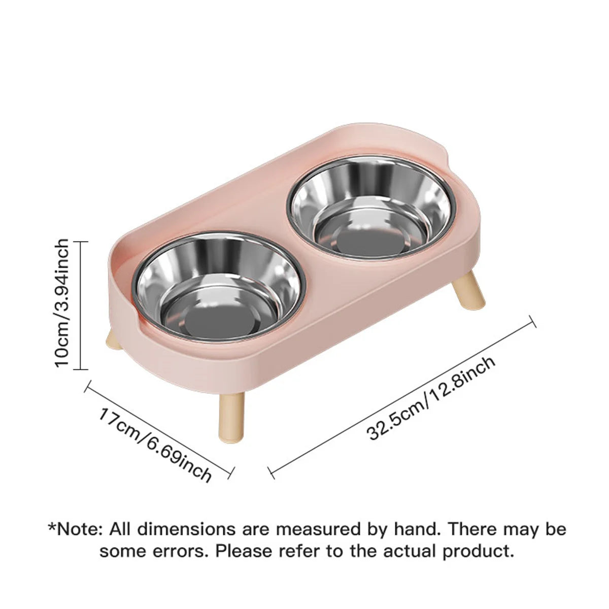 A Colorful Pet Double Bowl Fashion Feeding Large Capacity Stainless Steel Dog Bowl Drinking Water Neck Cat Double Bowl