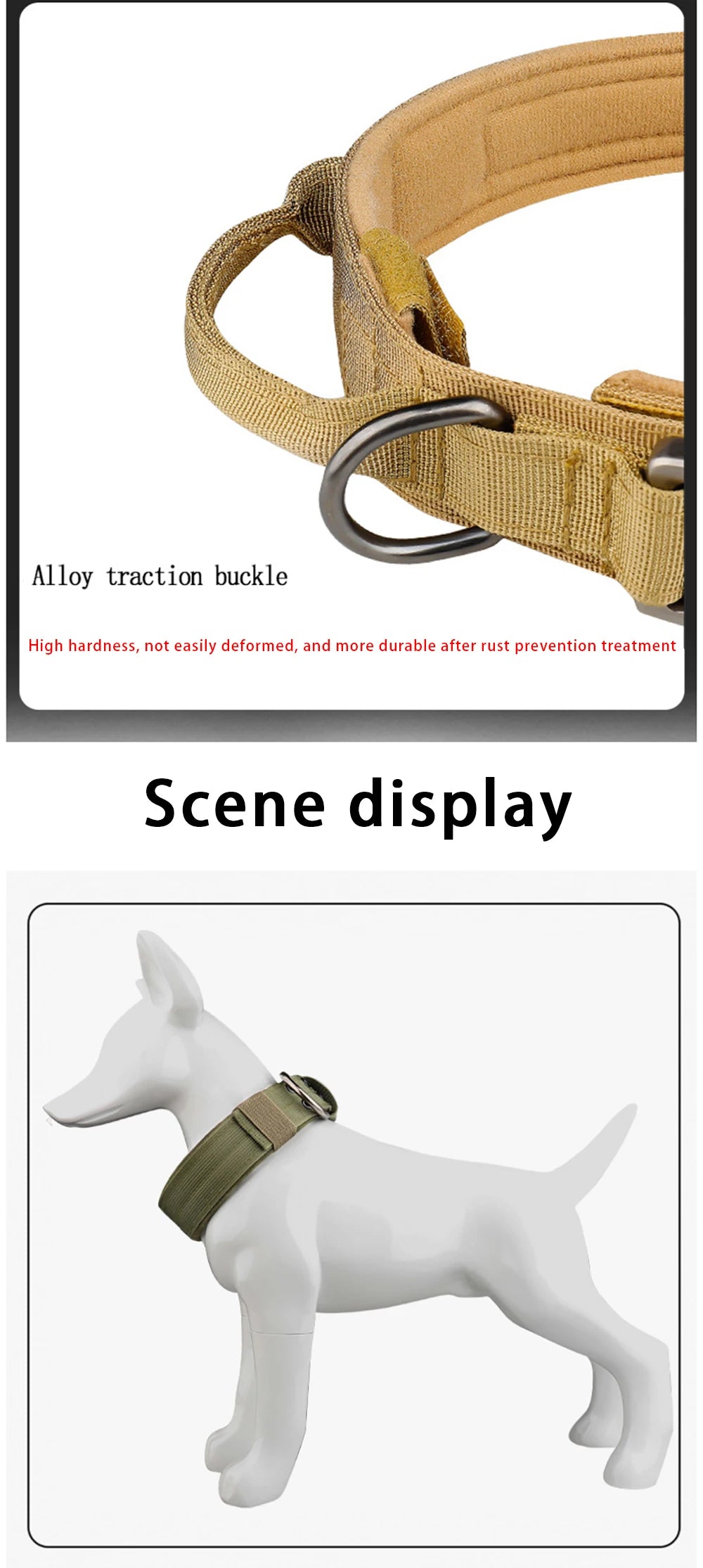 Tactical Dog Collar Metal Buckle Breathability Nylon Collar Medium and Large Dog Training Neck Collar Dog