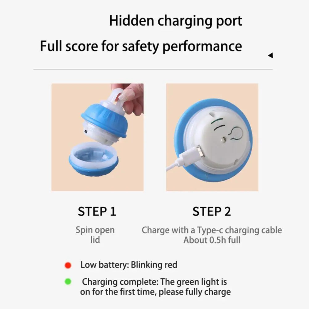 Medium Dog Ball Dog Toy Rolling Pet Toy with Motion Sensor USB Charging Automatic Moving Ball Squeaky Dog Toy for Active Play