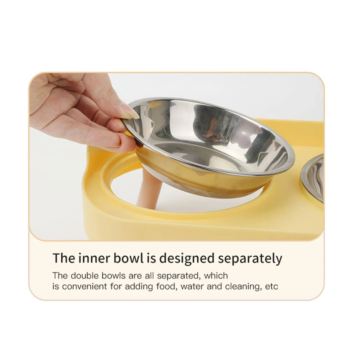 A Colorful Pet Double Bowl Fashion Feeding Large Capacity Stainless Steel Dog Bowl Drinking Water Neck Cat Double Bowl