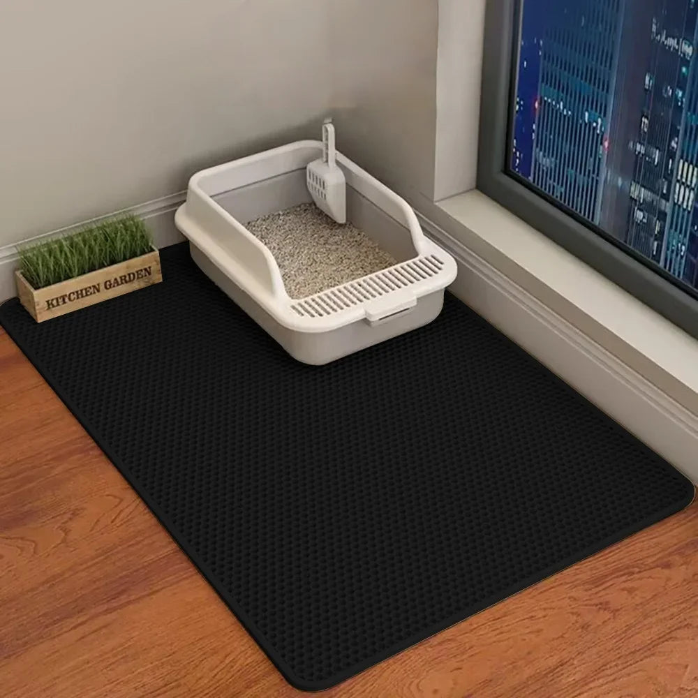 Eco-Friendly Extra Large EVA Cat Litter Mat Double Layer Waterproof Non-Slip Easy Clean Durable Pet Pad Sand Trapping Floor Mat