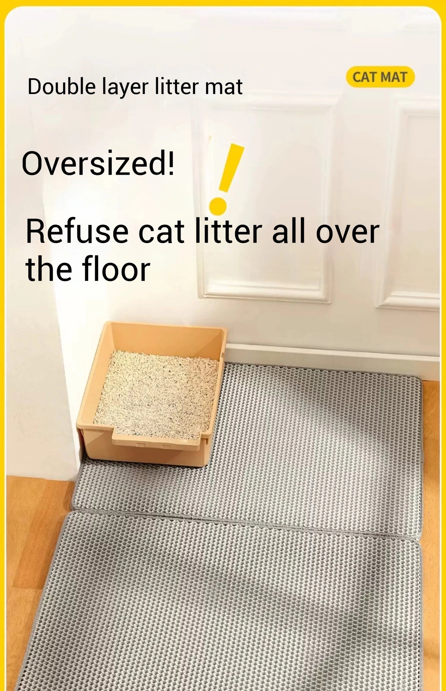 Eco-Friendly Extra Large EVA Cat Litter Mat Double Layer Waterproof Non-Slip Easy Clean Durable Pet Pad Sand Trapping Floor Mat