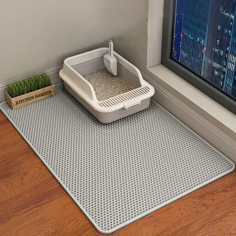 Eco-Friendly Extra Large EVA Cat Litter Mat Double Layer Waterproof Non-Slip Easy Clean Durable Pet Pad Sand Trapping Floor Mat