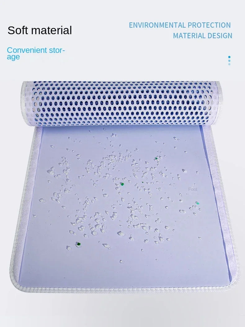 Waterproof Environmental Reusable Double Layers EVA Cat Sand Trapping Mat Non-slip Easy-to-clean Cat Litter Box Pad Mat