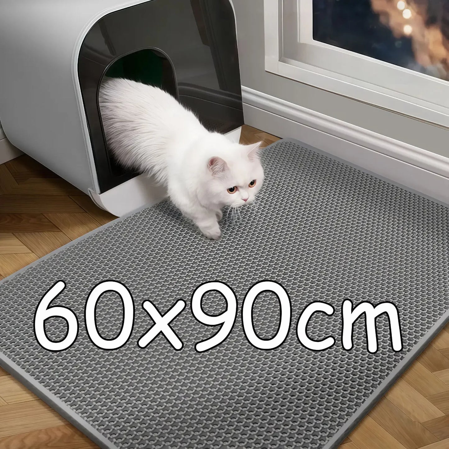 Eco-Friendly Extra Large EVA Cat Litter Mat Double Layer Waterproof Non-Slip Easy Clean Durable Pet Pad Sand Trapping Floor Mat