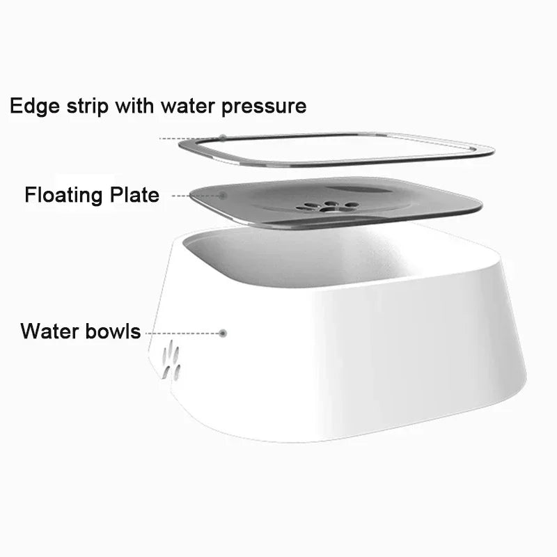 Drinking Water Bowl, Floating, Non-wetting Mouth, for Dog, Without Spill