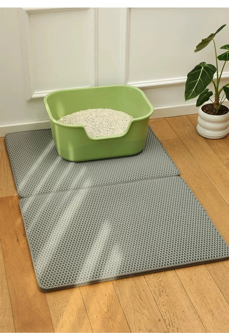 Eco-Friendly Extra Large EVA Cat Litter Mat Double Layer Waterproof Non-Slip Easy Clean Durable Pet Pad Sand Trapping Floor Mat