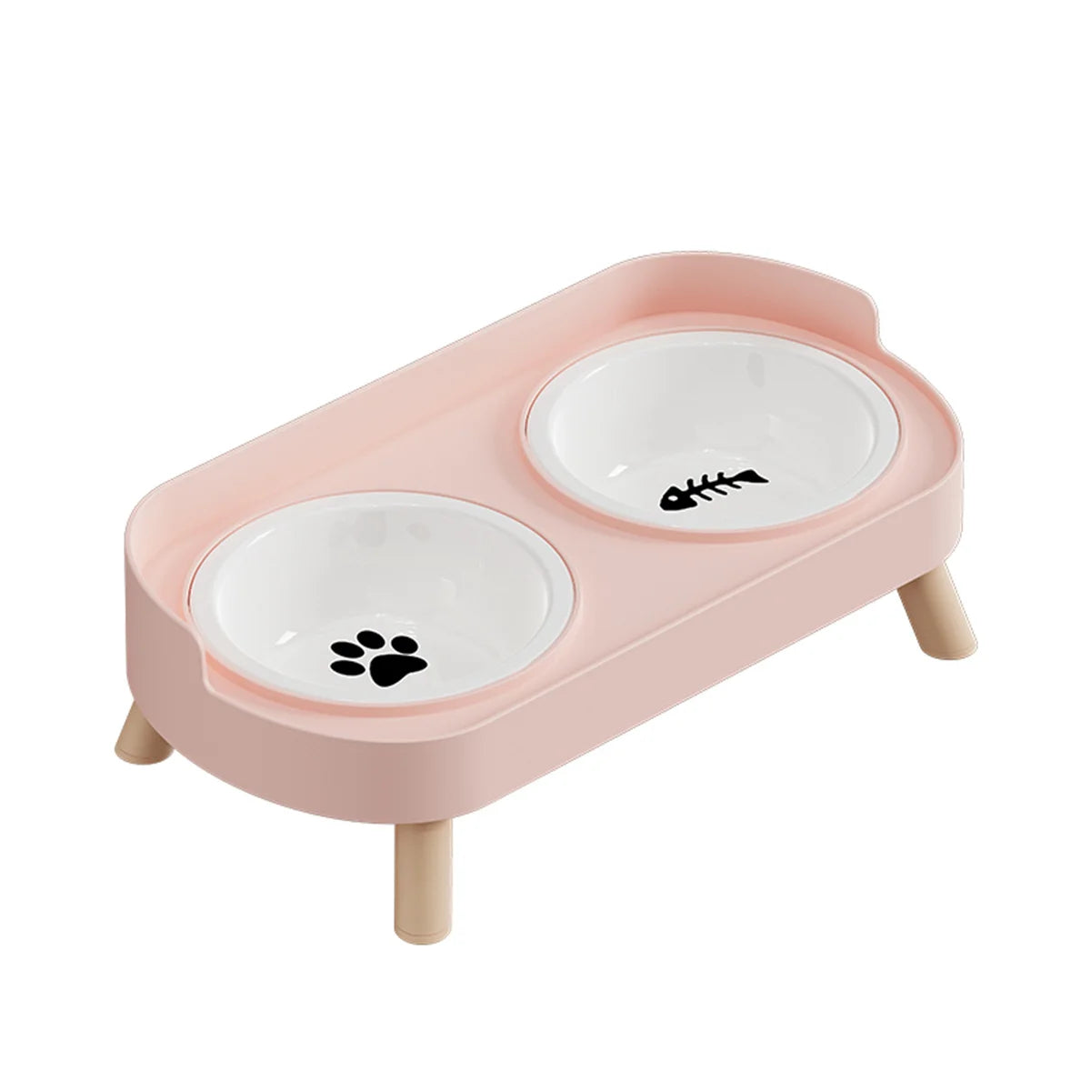 A Colorful Pet Double Bowl Fashion Feeding Large Capacity Stainless Steel Dog Bowl Drinking Water Neck Cat Double Bowl