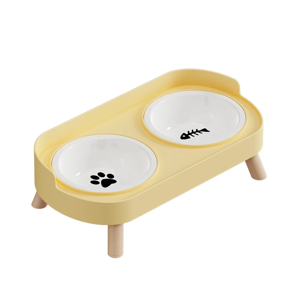 A Colorful Pet Double Bowl Fashion Feeding Large Capacity Stainless Steel Dog Bowl Drinking Water Neck Cat Double Bowl