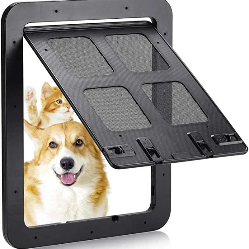 Pet Door New Safe Lockable Magnetic Screen Outdoor Dogs Cats Window Gate House Enter Freely Fashion Pretty Garden Easy Install